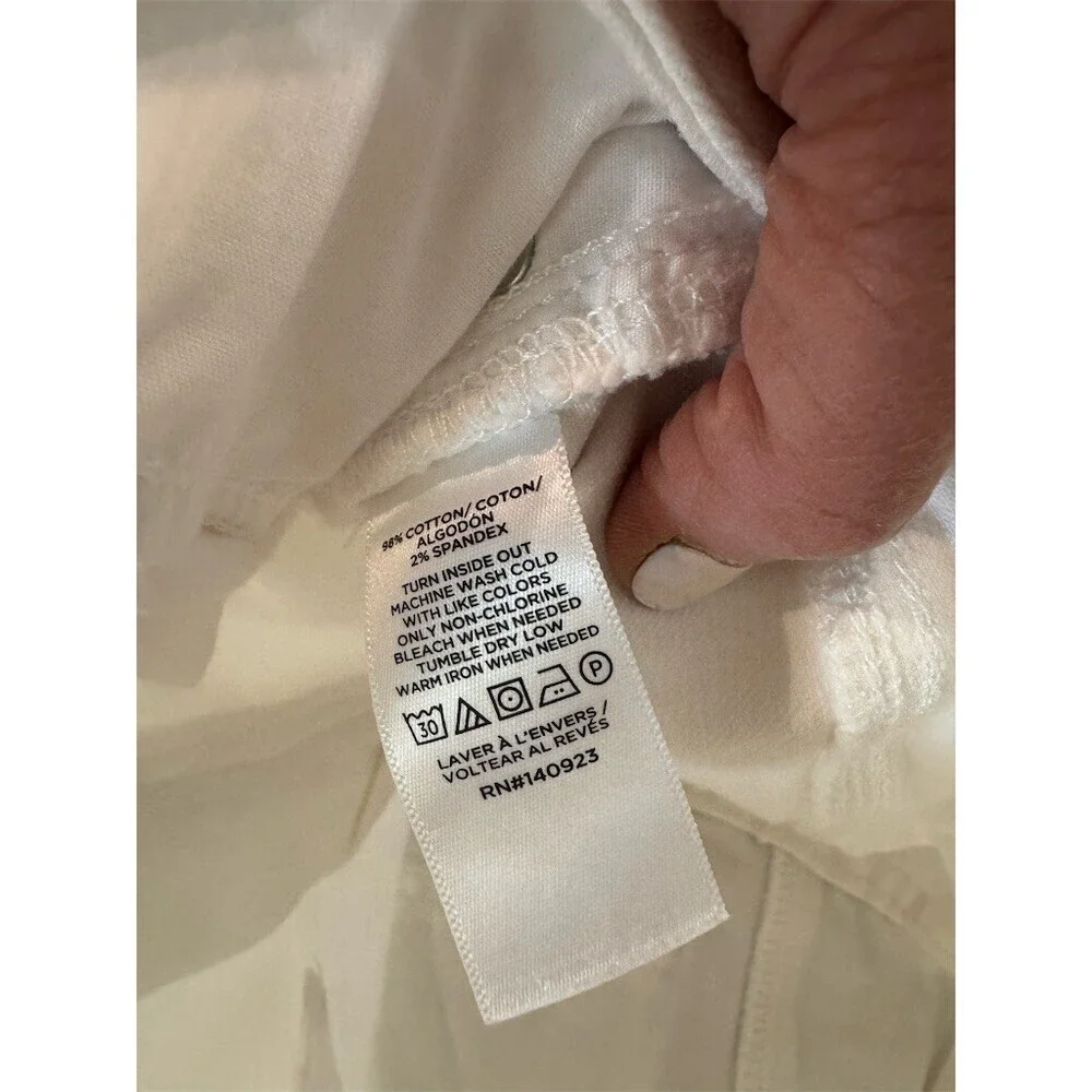 LOFT Outlet Skirt Womens Size 4 White Denim Midi High Rise 5-Pocket - Picture 4 of 8